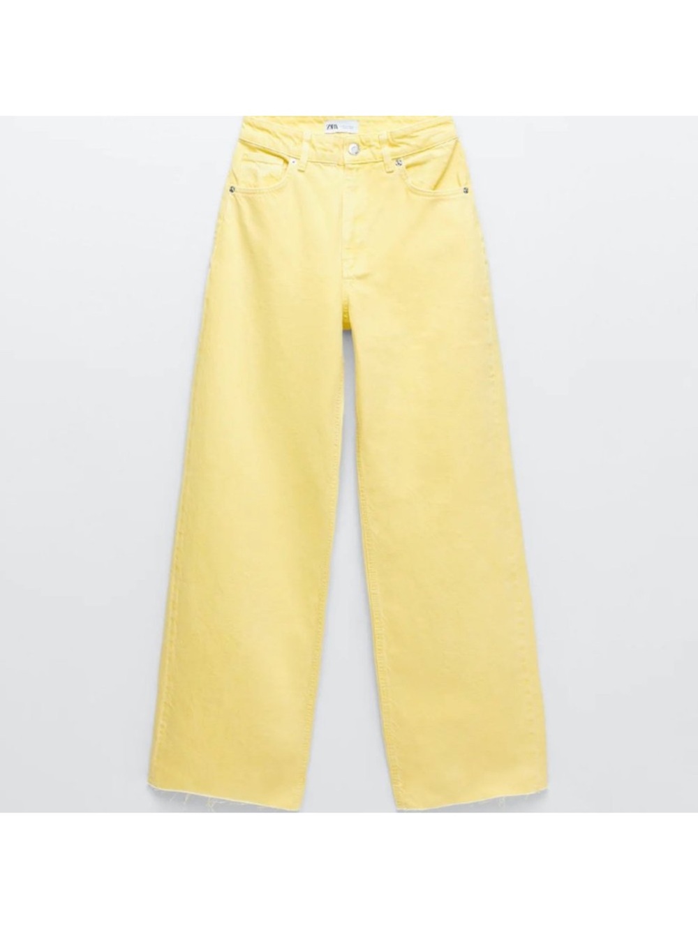 Zara Pale Yellow Wide-Leg Jeans
